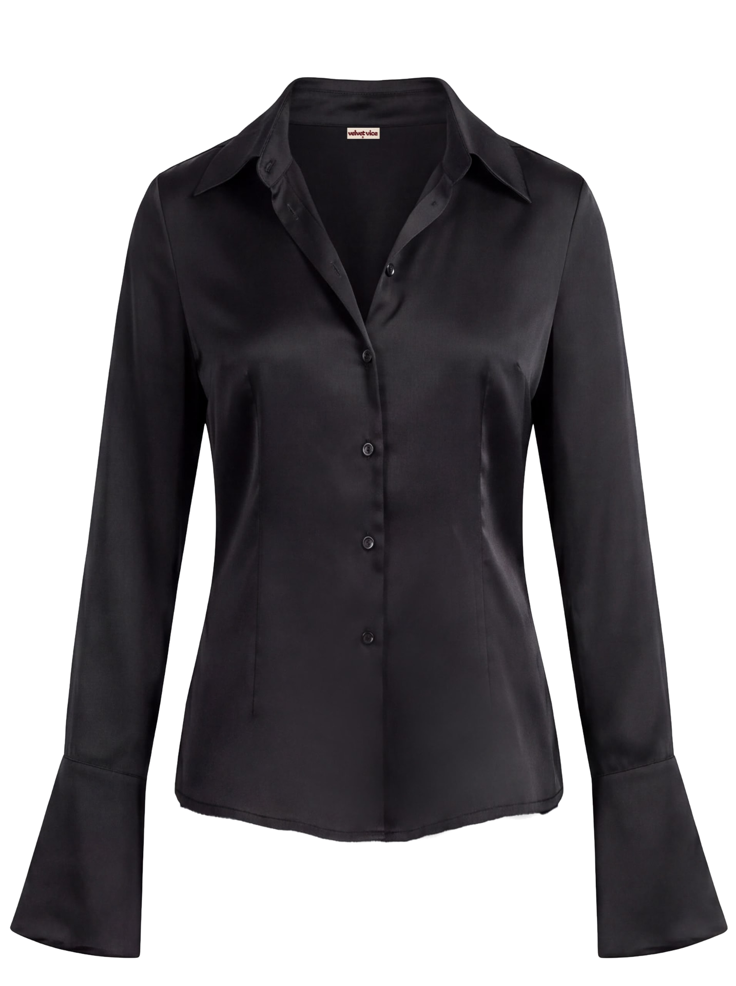Front view of the black Noir blouse